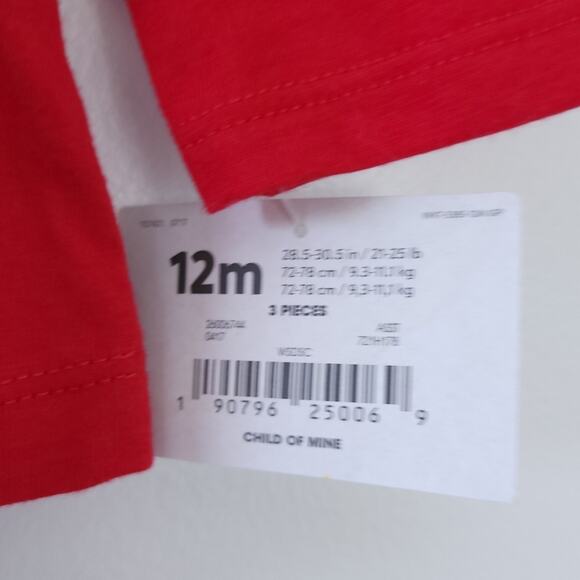 New 12 Month Girls 3 Piece Set, Houndstooth, Two Shirt, Pants Holiday Christmas - Picture 4 of 4